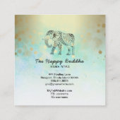 ** Hand getrokken olifant patroon Boeddha goud Vierkante Visitekaartje (Achterkant)