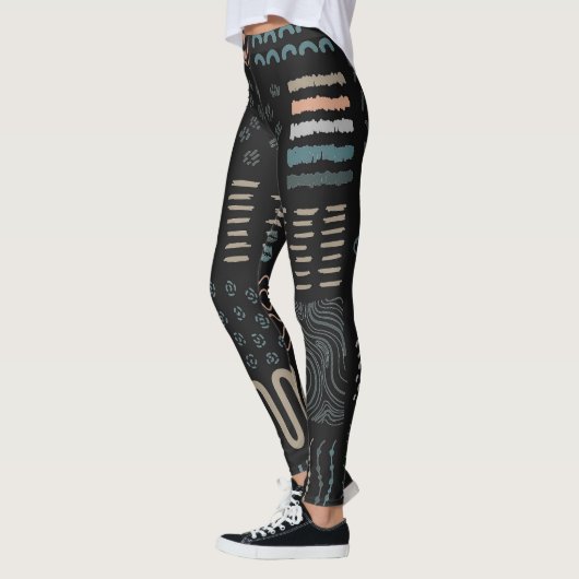 Hand getrokken Ontwerp Elementen Vormen Squiggles Leggings (Links)