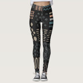 Hand getrokken Ontwerp Elementen Vormen Squiggles Leggings (Voorkant)