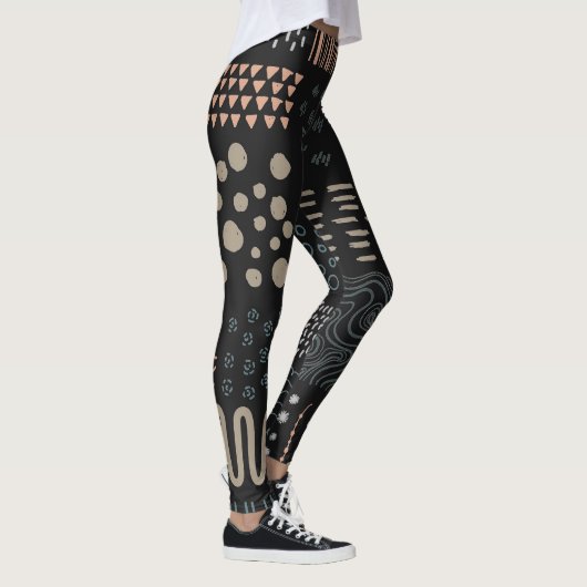 Hand getrokken Ontwerp Elementen Vormen Squiggles Leggings (Rechts)