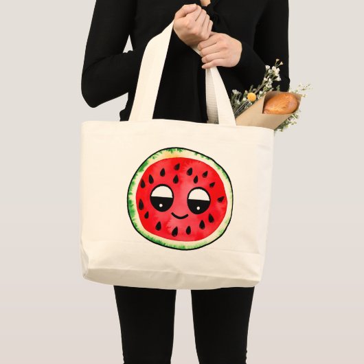 Hand getrokken ontwerp Tas-tas : Fruit-Emoji Grote Tote Bag (Voorkant (product))