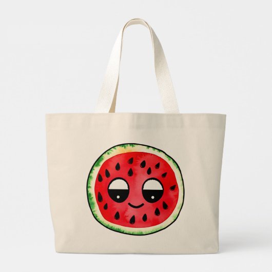 Hand getrokken ontwerp Tas-tas : Fruit-Emoji Grote Tote Bag (Achterkant)