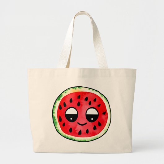 Hand getrokken ontwerp Tas-tas : Fruit-Emoji Grote Tote Bag (Voorkant)