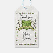 Hand getrokken ooievaar Crest Baby shower