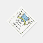Hand getrokken ooievaar Crest Baby shower Servet (Hoek)