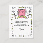 Hand getrokken ooievaar Crest Luier Raffle kaart (Voorkant)