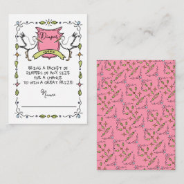 Hand getrokken ooievaar Crest Luier Raffle kaart