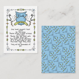 Hand getrokken Ooievaarsboeken voor Baby Informatiekaartje