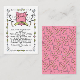 Hand getrokken Ooievaarsboeken voor Baby Informatiekaartje