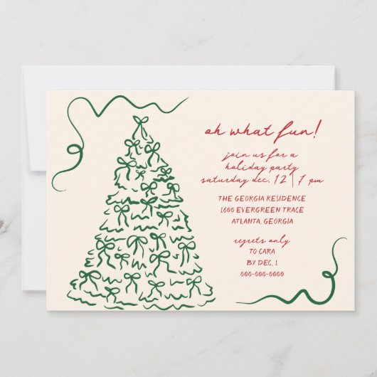 Hand getrokken op wat leuke kerstfeest uitnodiging (Voorkant)