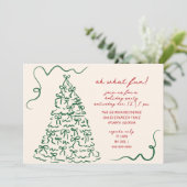 Hand getrokken op wat leuke kerstfeest uitnodiging (Staand voorkant)