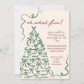 Hand getrokken op wat leuke kerstfeest uitnodiging (Voorkant)