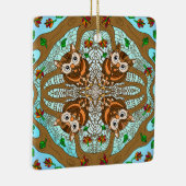 Hand getrokken Owl Mandala Keramisch Ornament (Rechts)