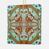 Hand getrokken Owl Mandala Keramisch Ornament (Links)