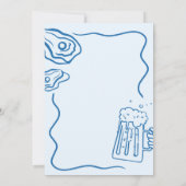 Hand getrokken Oyster gebraad en bier volwassen ve Kaart (Achterkant)