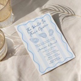 Hand-getrokken Oyster gebraden koppels bruiloft do Kaart