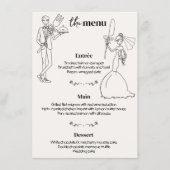 Hand getrokken paar bruiloft Diner Menu (Voorkant)
