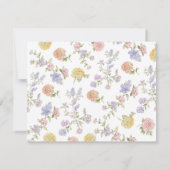 Hand getrokken Paarse Bloemen Vrijgezellenfeest Bedankkaart (Achterkant)