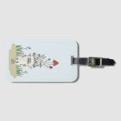 Hand getrokken paddenstoel kasteel bagagelabel (Voorkant (horizontaal))