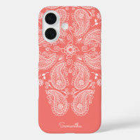 Hand getrokken Paisley Patroon Dark Peach