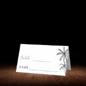 Hand getrokken Palm Tree Boho Beach Trouwtafel Plaatskaartje