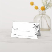 Hand getrokken Palm Tree Boho Beach Trouwtafel Plaatskaartje (Voorkant)