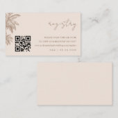 Hand getrokken Palm Tree QR Code Wedding Gift Regi Informatiekaartje (Voorkant / Achterkant)