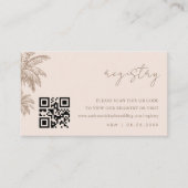 Hand getrokken Palm Tree QR Code Wedding Gift Regi Informatiekaartje (Voorkant)