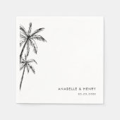 Hand getrokken Palm Trees Beach Destination Weddin Servet (Voorkant)