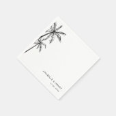 Hand getrokken Palm Trees Beach Destination Weddin Servet (Hoek)