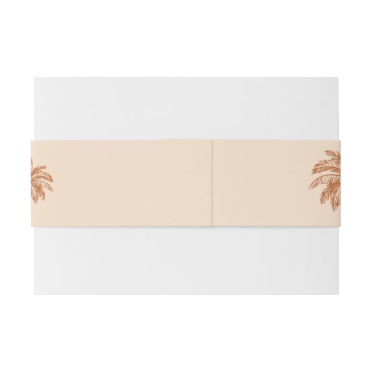 Hand getrokken palmboom Boho woestijn crème bruilo Uitnodigingen Wikkel (Achterkant Voorbeeld)