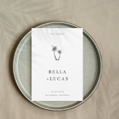 Hand getrokken palmboom Tropische QR code bruiloft Save The Date