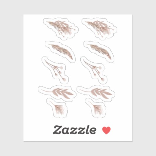 Hand getrokken Pampas Tarwe Planner Sticker (Vel)