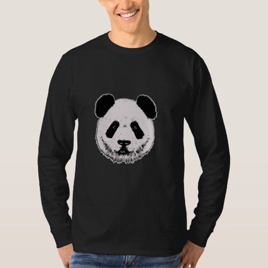 Hand getrokken Panda Beer Head Realistische stijl T-shirt (Voorkant)