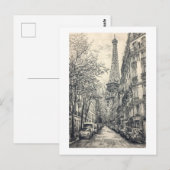 Hand getrokken Parijs scènes Briefkaart (Voorkant / Achterkant)