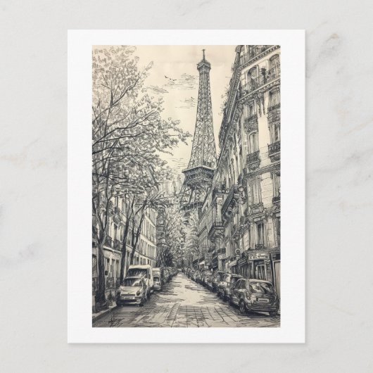 Hand getrokken Parijs scènes Briefkaart (Voorkant)