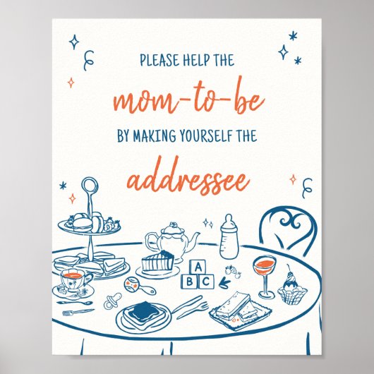 Hand getrokken partij Baby shower envelop station Poster (Voorkant)