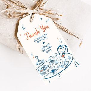 Hand getrokken partij Baby shower gunst Tags Cadeaulabel