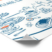 Hand getrokken partij Baby shower voedsel Poster (Hoek)