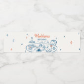 Hand getrokken partij Baby shower Waterfles Etiket (Enkel label)
