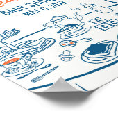 Hand getrokken partij Baby shower welkom Poster (Hoek)