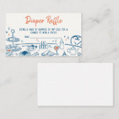 Hand getrokken Party Baby shower Luier Raffle Informatiekaartje (Voorkant / Achterkant)