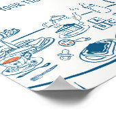 Hand getrokken Party Baby shower Luier Raffle Poster (Hoek)