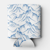 Hand-getrokken patroon van het berglandschap. blikjeskoeler (Achterkant)