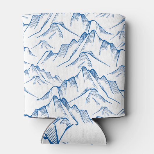 Hand-getrokken patroon van het berglandschap. blikjeskoeler (Achterkant)