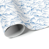 Hand-getrokken patroon van het berglandschap. cadeaupapier (Rol Hoek)