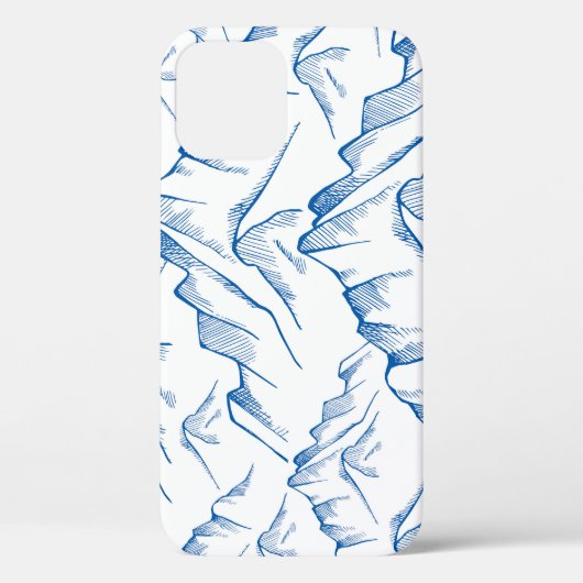 Hand-getrokken patroon van het berglandschap. Case-Mate iPhone case (Achterkant)