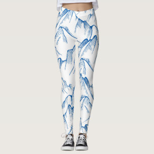 Hand-getrokken patroon van het berglandschap. leggings