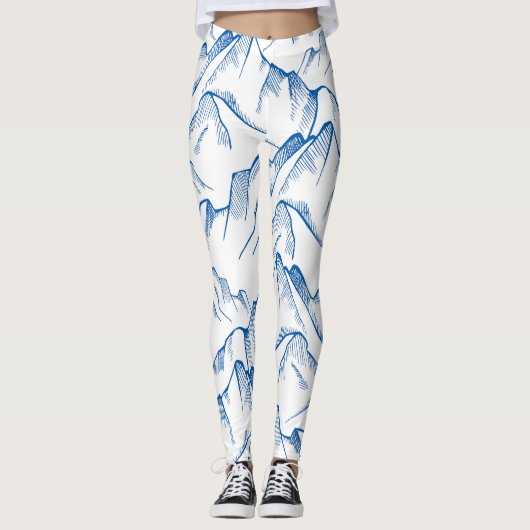 Hand-getrokken patroon van het berglandschap. leggings (Voorkant)