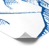 Hand-getrokken patroon van het berglandschap. poster (Hoek)